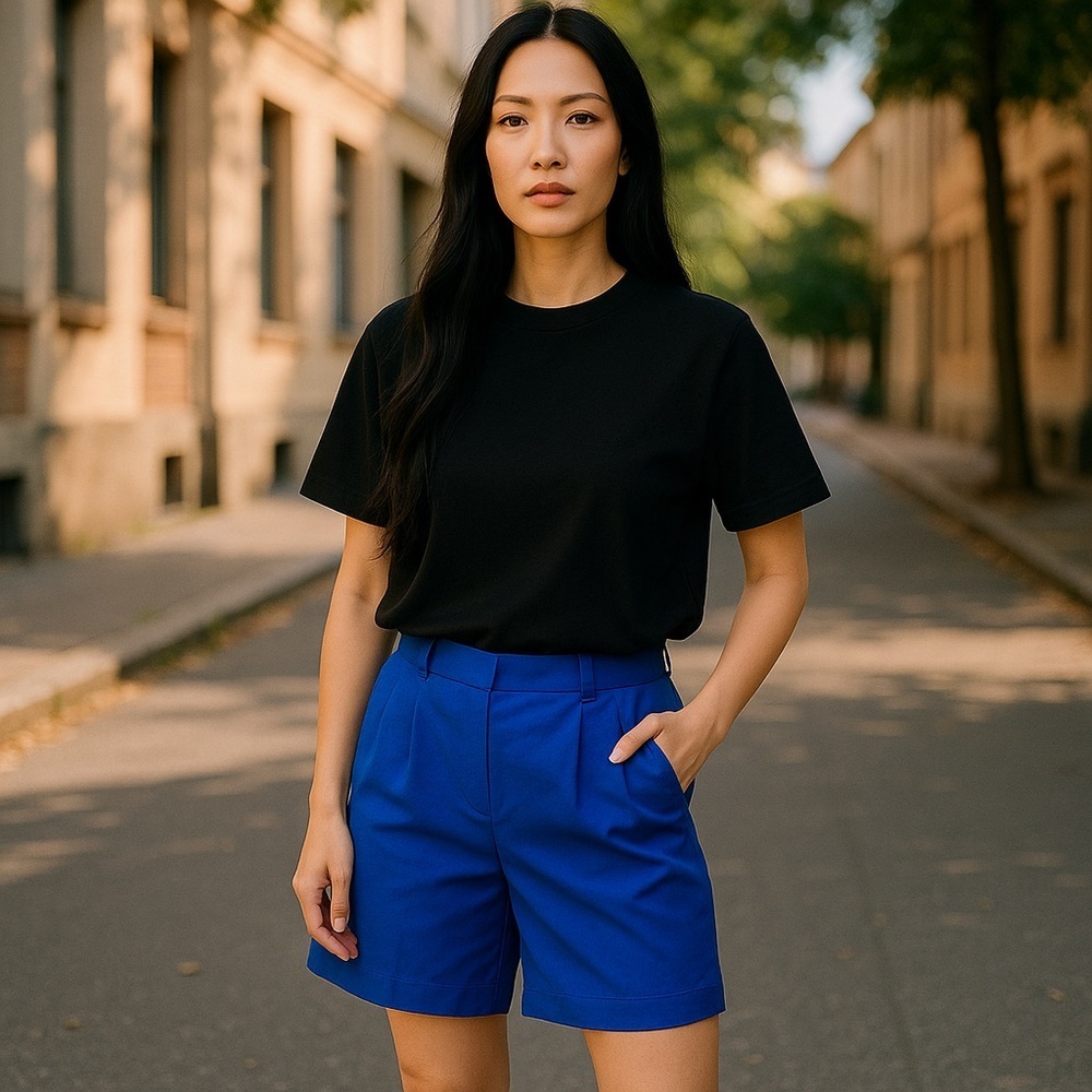 Vintage “Tail” Women's Blue Bermudas